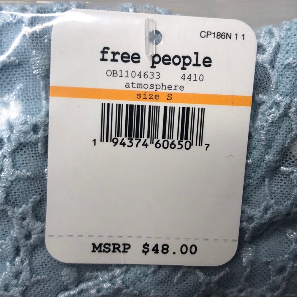 Free People Lele Longline Bra Baby Blue S/M NEW - Picture 9 of 9